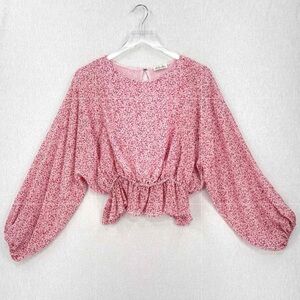 LOVESHACKFANCY floral silk Nellie blouse Size Small NWOT